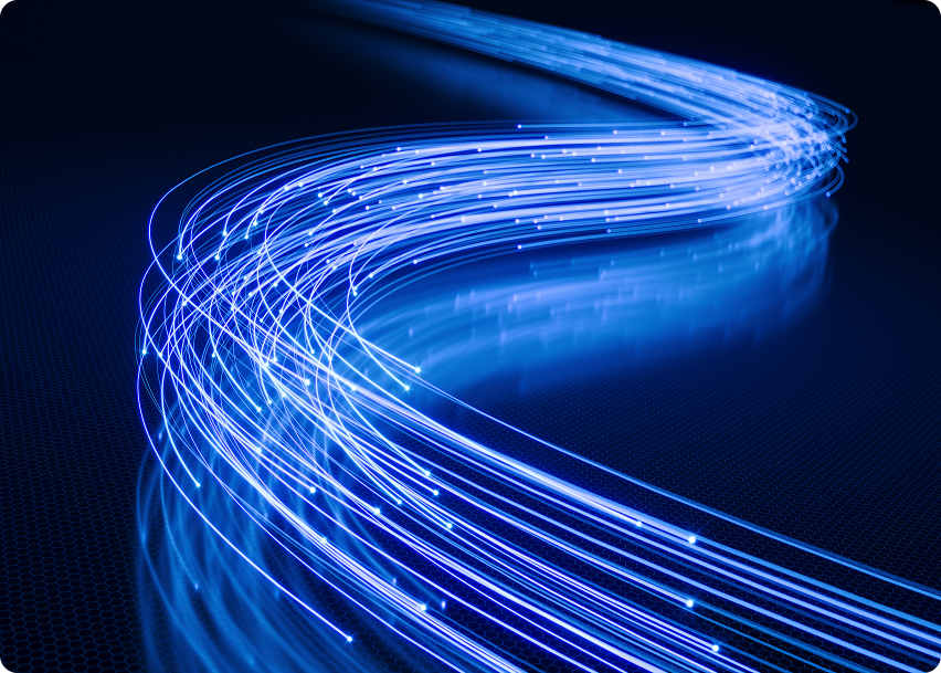 Fiber optic cables representing DTS network security